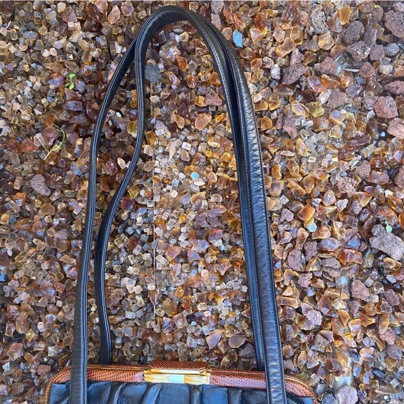 Colombo Vintage Black Leather and Snakeskin Shoulder Bag. EUC! - Picture 12 of 12